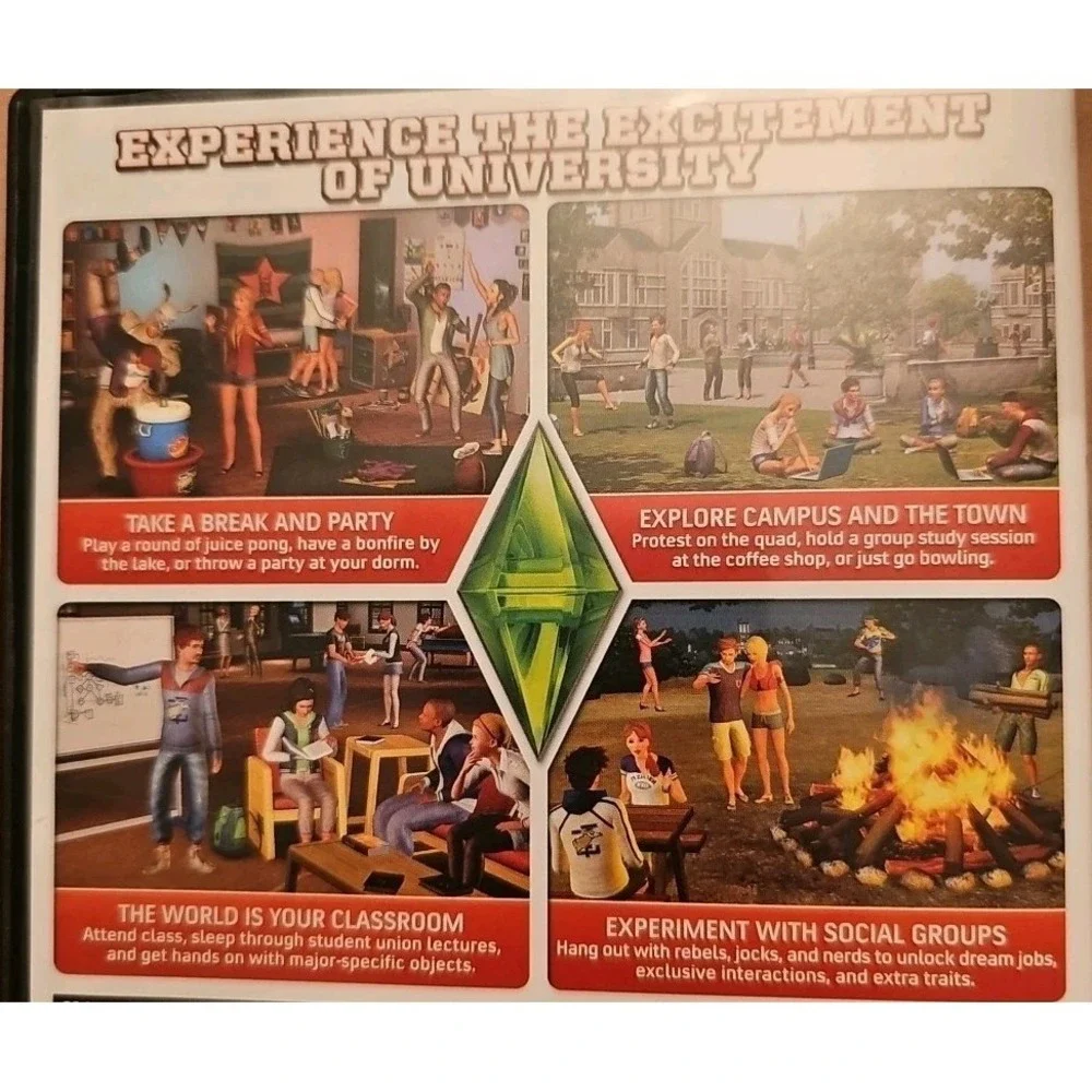 The SIMS 3: University Life (2013; PC DVD-ROM Game) Expansion Pack PC Mac